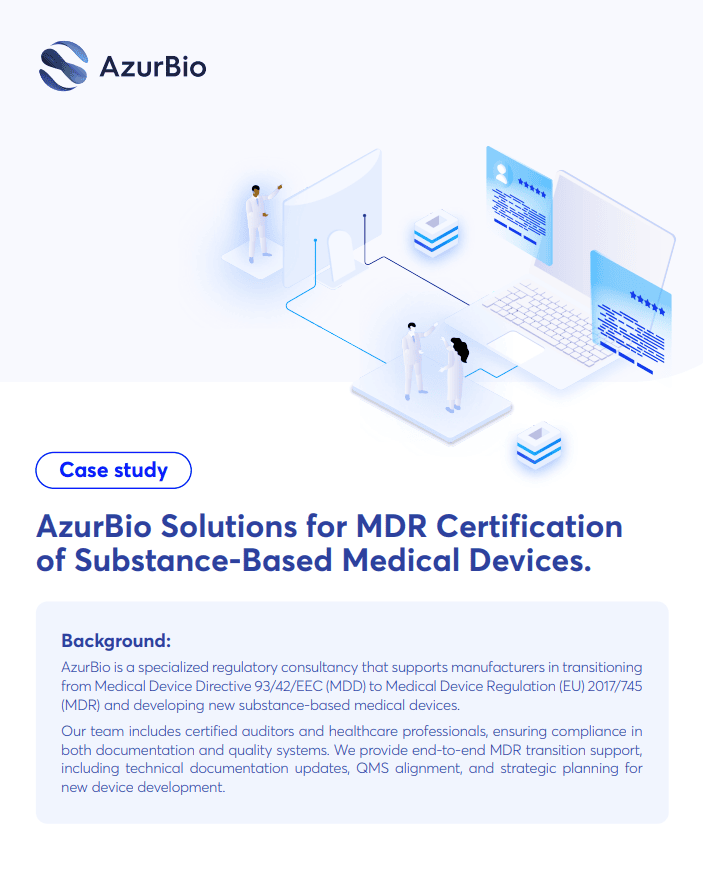 Couverture du case study : AzurBio Solutions for MDR Certification of Substance-Based Medical Devices