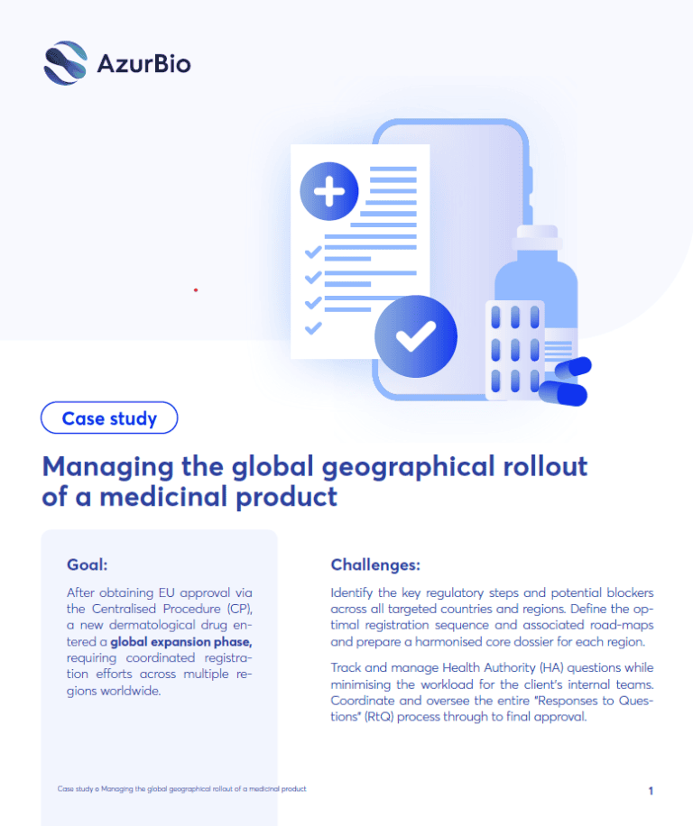Couverture du case study : Managing the global geographical rollout of a medicinal product