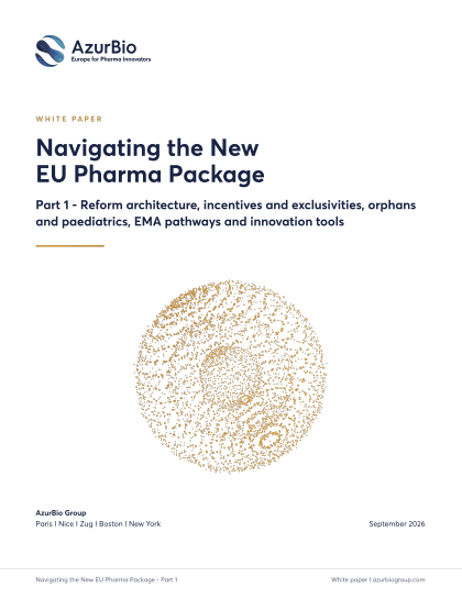 Cover of the white paper Navigating the New EU Pharma Package, Part 1